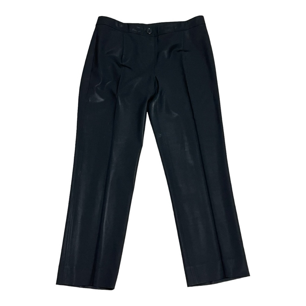 Theory Wool Satin Look Black Cropped Pants Size 10